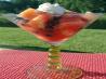 Cantaloupe and Blueberries With Fresh Strawberry Sauce