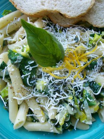 Fusilli With Creamed Leek and Spinach. Photo by Cookgirl