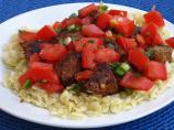 Spiced Beef Kabobs W/Tomato Mint Salad
