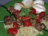 Spiced Beef Kabobs W/Tomato Mint Salad