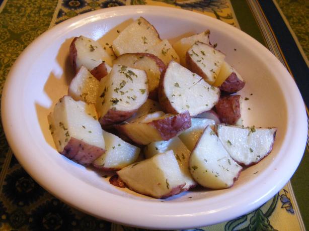 Microwave Garlic Potatoes. Photo by Seasoned Cook