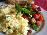 Creamy Cheesy Scrambled Eggs With Basil