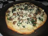 White Spinach and Mushroom Pizza