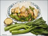 Sliced Fish With Chinese Broccoli on White Rice