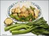 Sliced Fish With Chinese Broccoli on White Rice