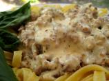 Fettuccine and Sweet Italian Sausage Alfredo