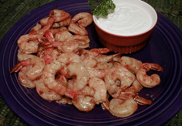 Chipotle-Barbecued Shrimp with Goat Cheese Cream. Photo by ms_bold