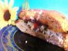 Roasted Pepper and Mozzarella Sandwich With Basil Puree. Recipe by save the cows