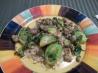 Brussels Sprouts With Chorizo. Recipe by Chez Loieur