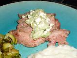 Flank Steak With Cucumber-Pepperoncini Relish