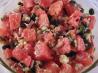 Watermelon, Feta, and Black Olive Salad. Recipe by Papagayita
