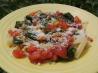 Spinach, Tomato, and Pine Nut Fettuccine. Recipe by smellyvegetarian