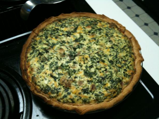 Spinach Ricotta Mushroom Quiche (Lighter). Photo by Demandy