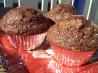 Chocolate-Chocolate Chunk Muffins. Recipe by AZPARZYCH