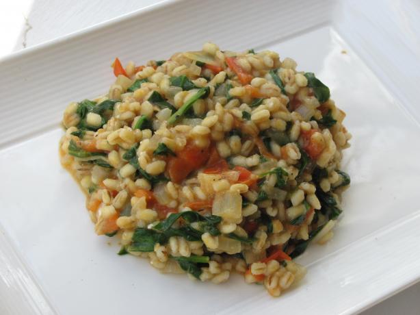 Creamy Barley With Tomatoes and Greens. Photo by JanuaryBride