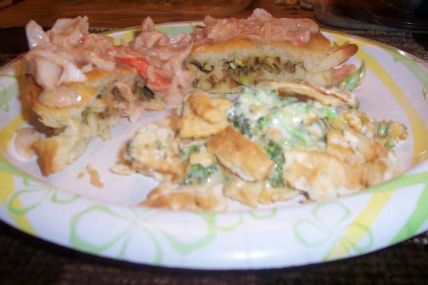 Leek Stuffed Crescents Topped With Lobster Butter Cream Sauce. Photo by ARathkamp