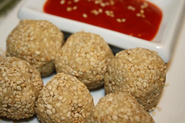 Sesame Crusted Chickpea Patties. Photo by P_D