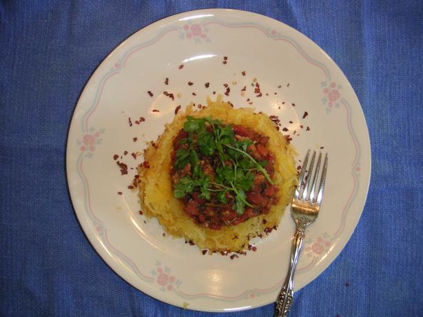 Sardines and Tomatoes over Spaghetti Squash. Photo by Doug Mc