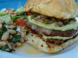 Grilled Turkey Burgers Wtih Monterey Jack, Poblano Pickle Relish