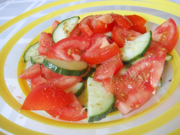 Refreshing Cucumber, Tomato and Lime Salad. Photo by Lori Mama