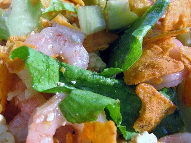 Mediterranean Chopped Salad With Shrimp and Chickpeas. Photo by Dreamer in Ontario