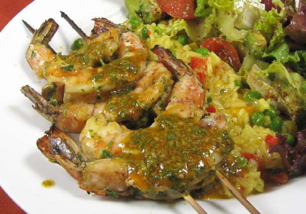 Grilled Shrimp With Charmoula. Photo by dianegrapegrower