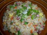 Simple Ham (Or Pork) Fried Rice W/Sesame Oil No Wok Needed