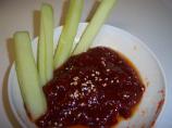 Simple Spicy Korean Hot Red Pepper Paste Dip for Cucumbers