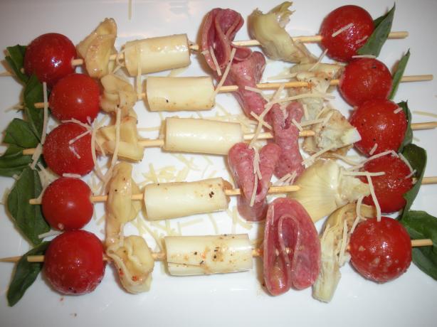 Party Antipasto Skewers. Photo by ChefDLH