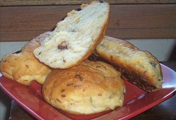 Olive and Garlic Sourdough (uses your bread machine!). Photo by duonyte