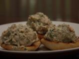 Chicken Tahini Salad With Pine Nuts on Mini Pita Rounds