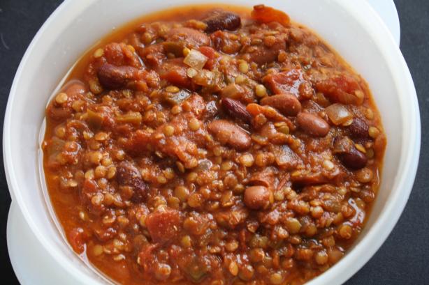 Vegetarian Lentil Chili. Photo by wife2abadge