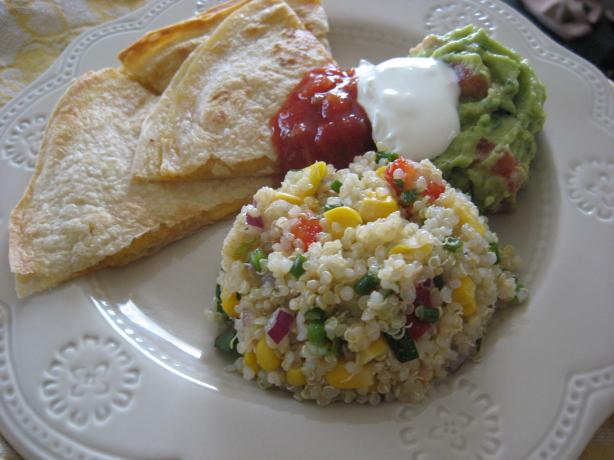 Quinoa Corn Salad With Cilantro, Chives, and Lemon-Lime Dressing. Photo by averybird