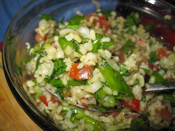 Bulgur Salad With Green Onion Vinaigrette. Photo by threeovens