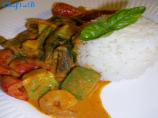 Fiery Avocado Red Curry and Shrimp. Photo by chef1aB
