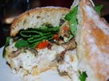 Parmesan Crusted Fish & Portobello Ciabatta Sandwich