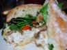 Parmesan Crusted Fish & Portobello Ciabatta Sandwich. Recipe by MamaMeag