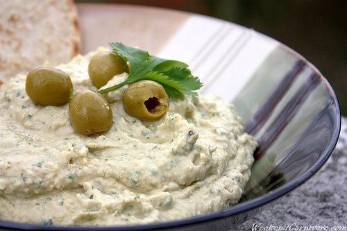 Coriander and Green Olive Hummus Recipe. Photo by Sarah_Jayne