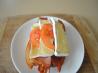 Bacon, Tomato, Camembert Sandwich - Smorrebrod. Recipe by Dreamer in Ontario