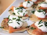 Buckwheat-Cheddar Blini With Smoked Salmon