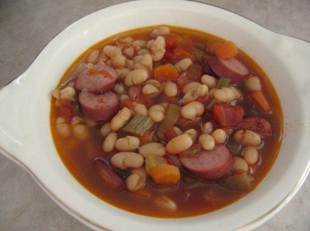 Frankfurter and Lentil Soup. Photo by Brenda.
