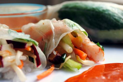 Vietnamese Shrimp Rolls With Sweet Chili Dipping Sauce. Photo by Andi of Longmeadow Farm