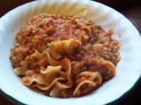 Koshari - Lentils and Rice With Tomato Sauce. Photo by Debbie R.
