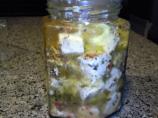 Marinated Feta Cheese With Orange, Green Olives, and Garlic