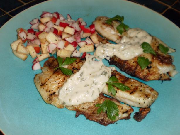 Grilled Herring W/Horseradish and Parsley Sauce. Photo by breezermom