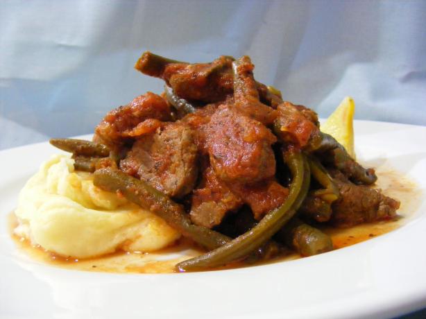 Greek Braised Lamb With Green Beans and Tomato. Photo by Sara 76