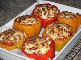 Stuffed Peppers With Tofu and Seasoned Wild Rice (Dairy Free)