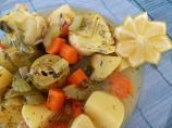 Aginares Latheres: Artichokes With Vegetables (Vegan)