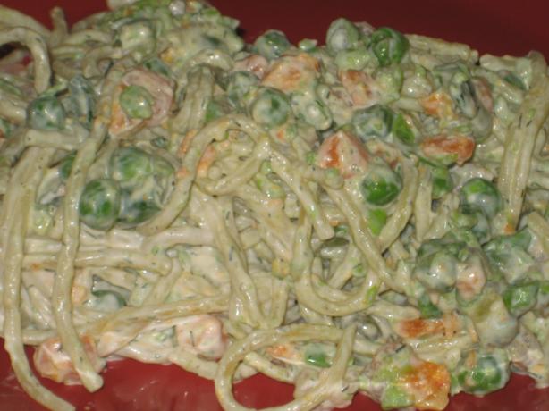 Norwegian Spaghetti Salad With Shrimp. Photo by DeeVaFoodie