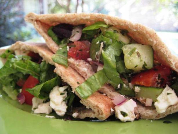 Greek Salad Pita Sandwich. Photo by gailanng